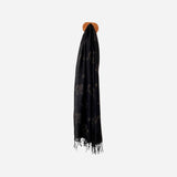 Floral Gold shimmer and Black Pashmina wool scarf