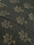 Floral Gold shimmer and Black Pashmina wool scarf