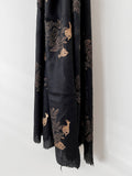 Bird Gold shimmer and Black Pashmina wool scarf