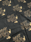 Bird Gold shimmer and Black Pashmina wool scarf