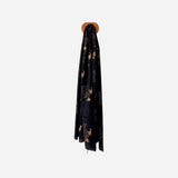 Bird Gold shimmer and Black Pashmina wool scarf