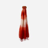 Ombre tie & dye wool scarf. Rustic Orange
